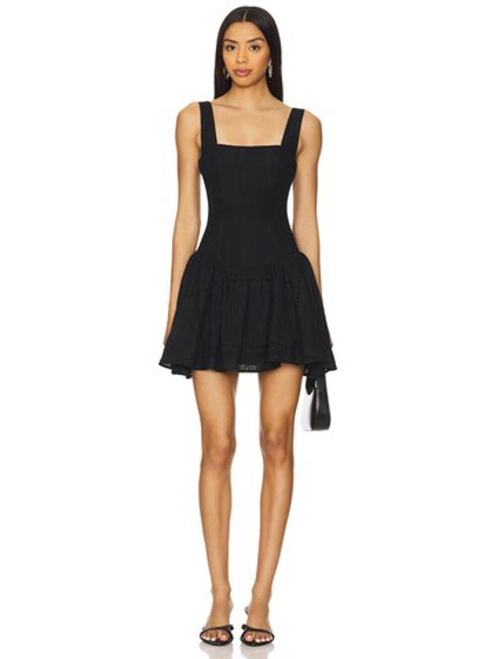 WeWoreWhat Corset Peplum Mini Dress in Black Multi